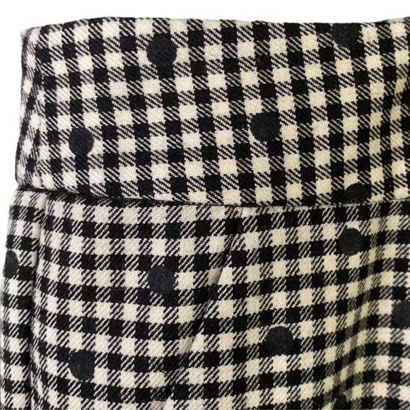 Talbots Wool Blend Gingham Polka Dot Ankle Pants Black White Size 10 - Picture 7 of 10